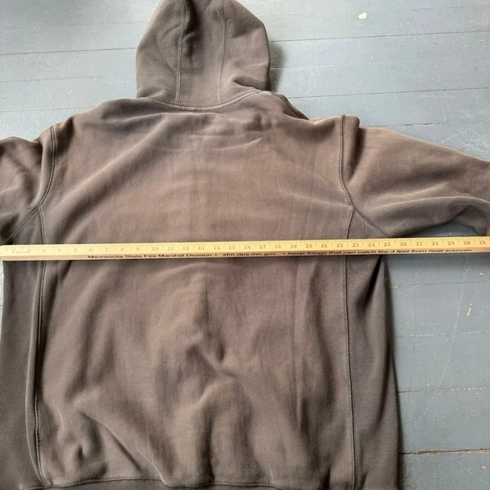 Burton Mens XL Heavyweight Full Zip Hoodie Brown Faded Logo Sweatshirt Skate - Picture 6 of 6